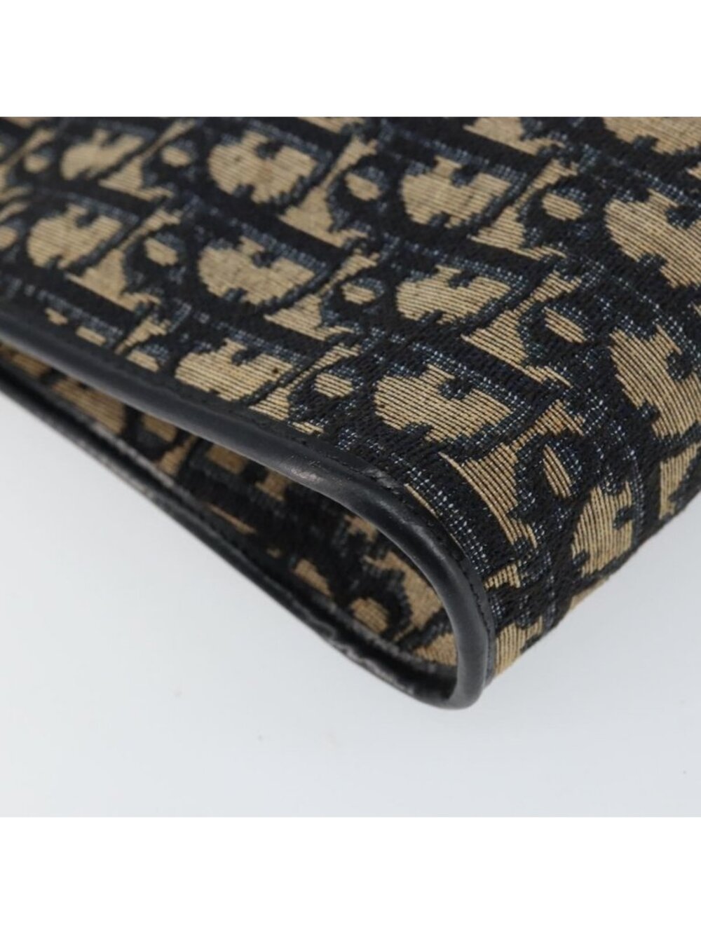 Authentic Christian Dior Trotter Canvas Shoulder Bag Navy Gold - Picture 5 of 16